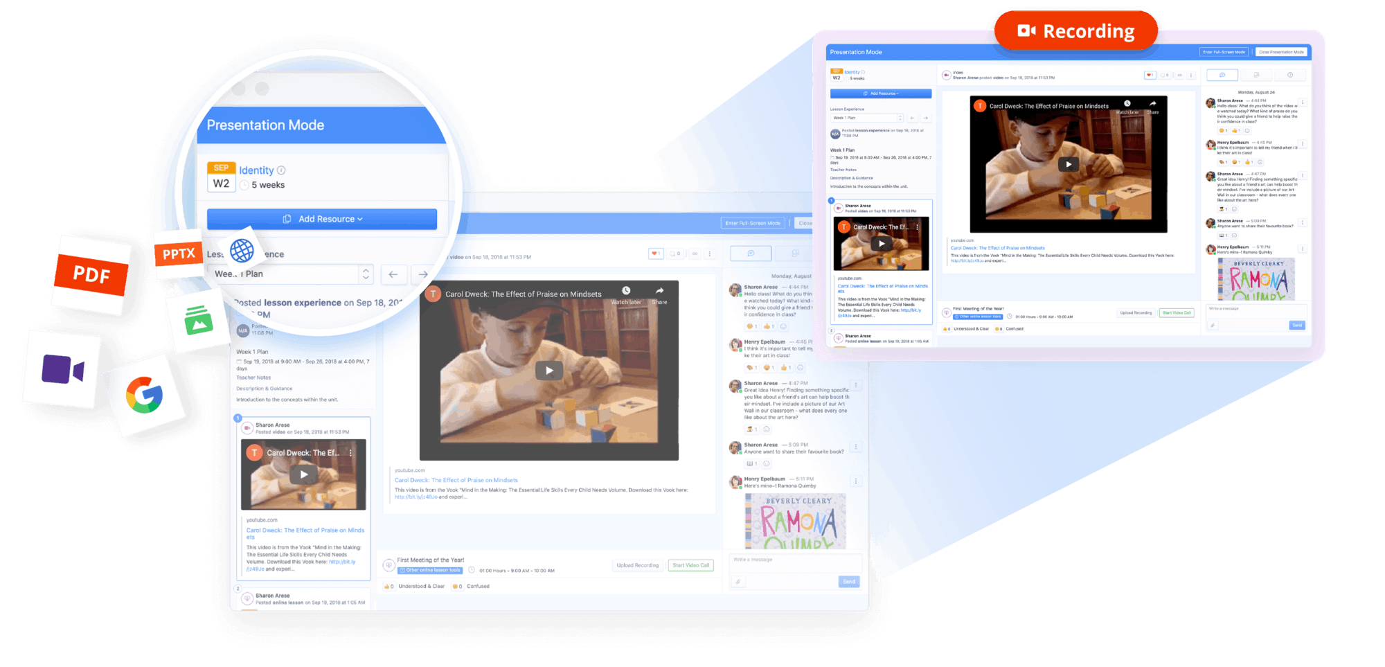 Integrated Remote Learning presentation mode