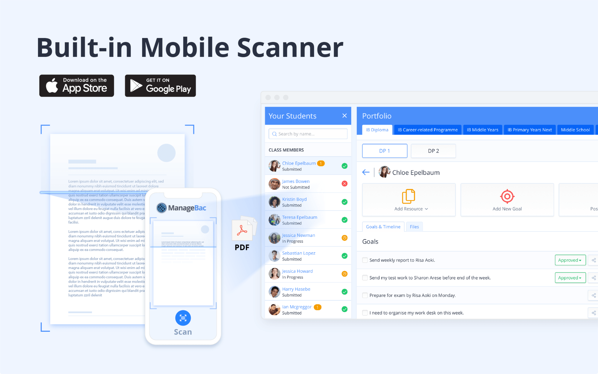 ManageBac 2021: Evolution 1 Built in Mobile Scanner Build in Mobile Scanner blog 1
