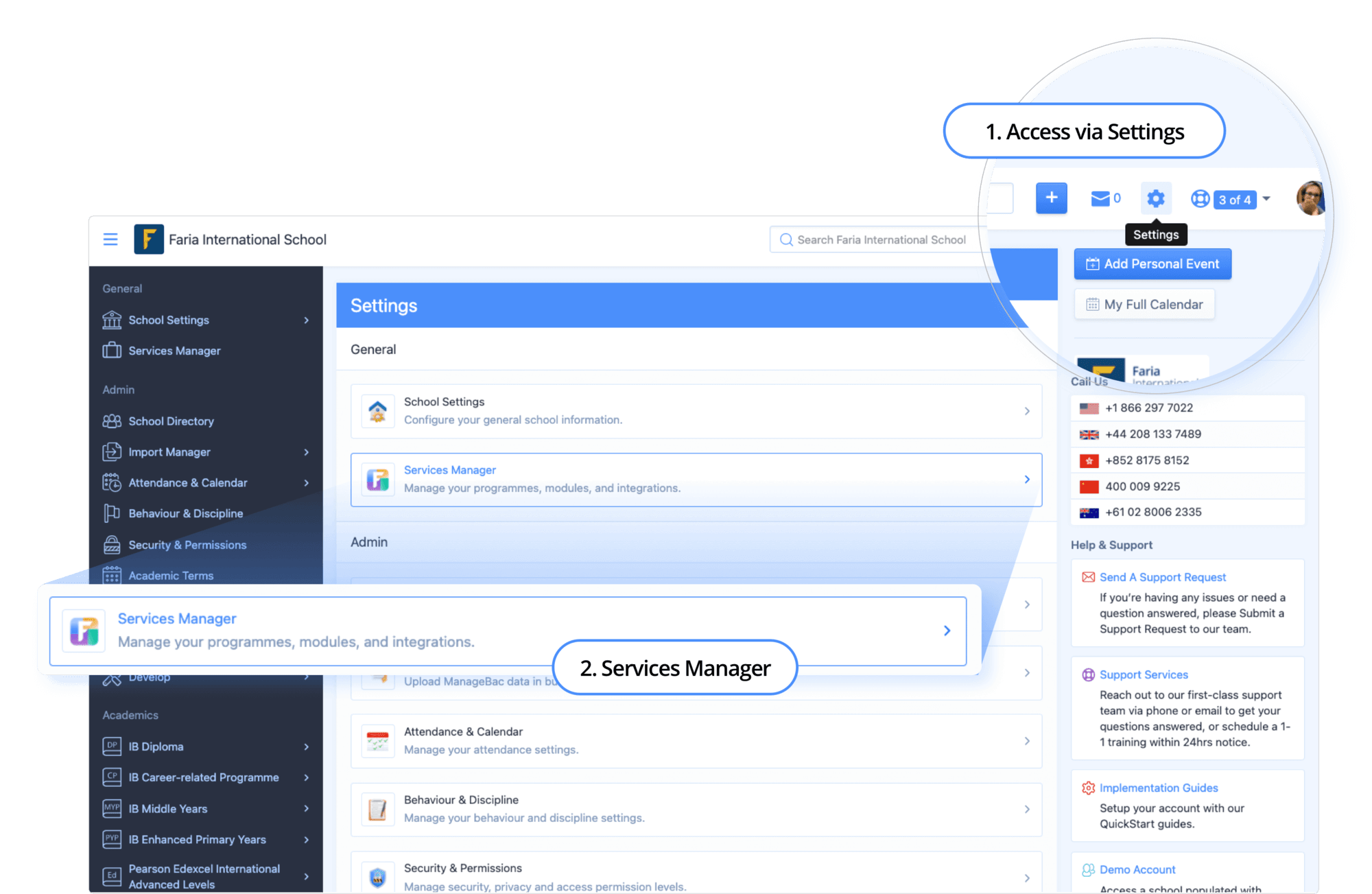 how to access servicemanager