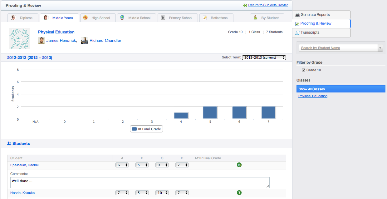 Reports New Proofing Review Process ManageBac 69-100-ib