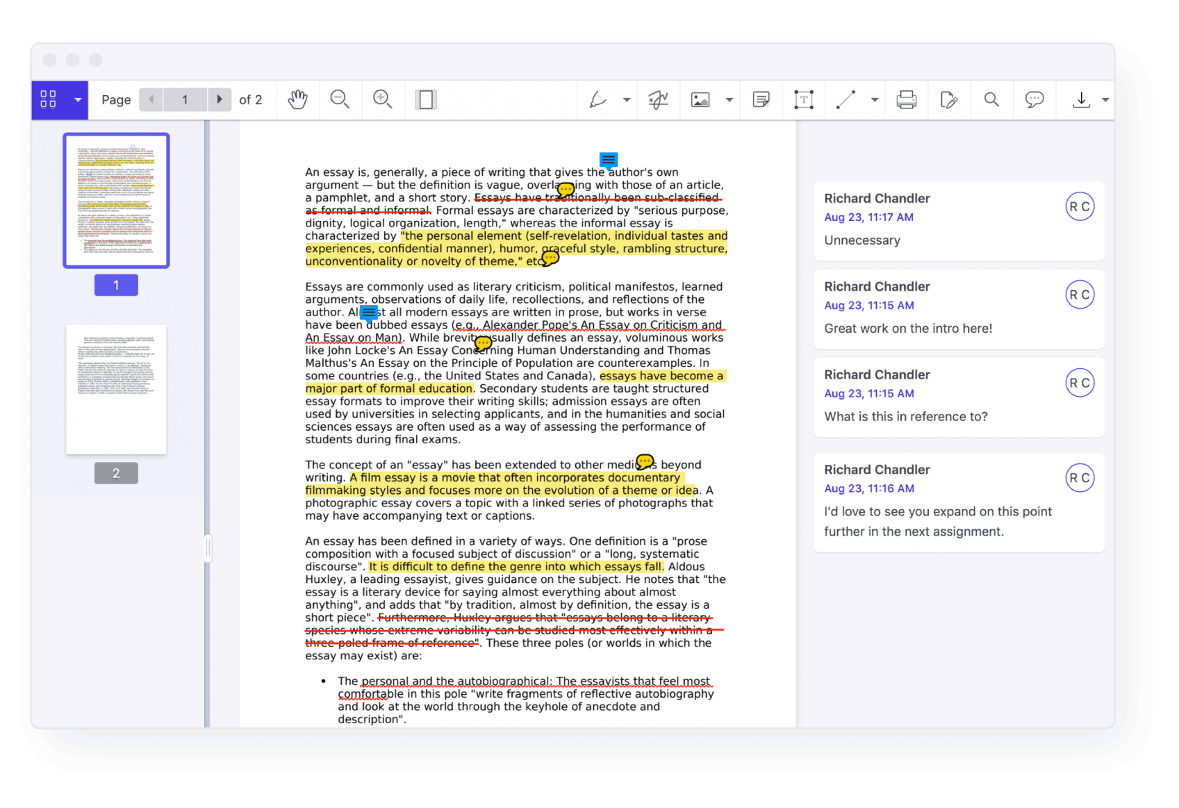 DP Assessment Annotations