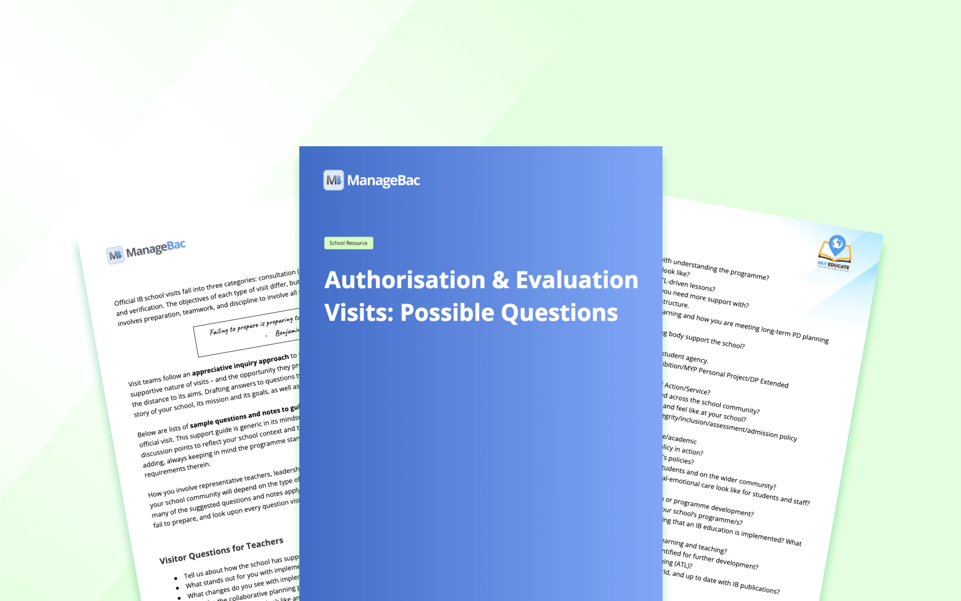 Authorisation & Evaluation: Possible Visit Questions